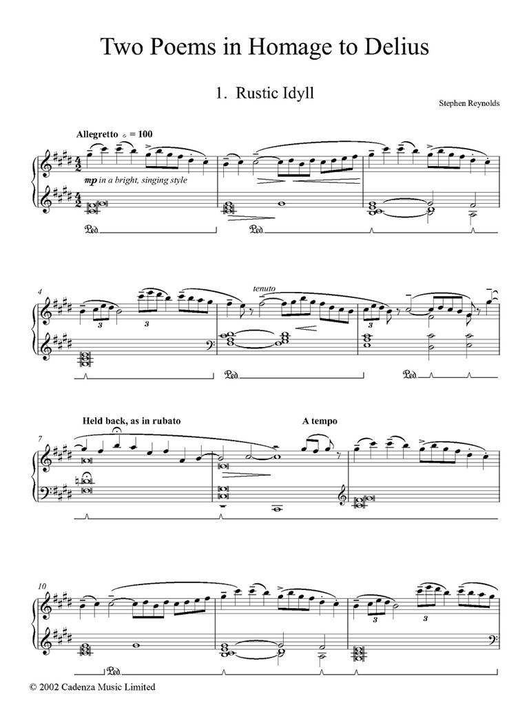 Two Poems in Homage to Delius